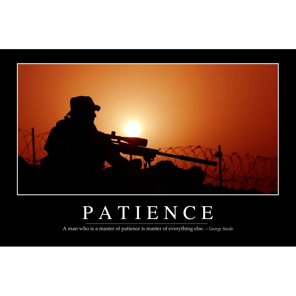 Patience: Inspirational Quote and Motivational Poster Poster Print Image 2