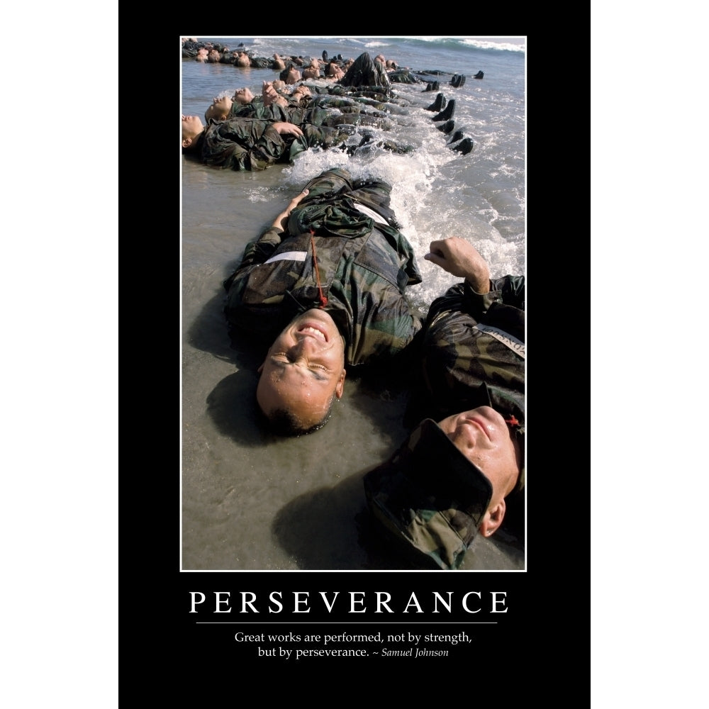 Perseverance: Inspirational Quote and Motivational Poster Poster Print Image 1