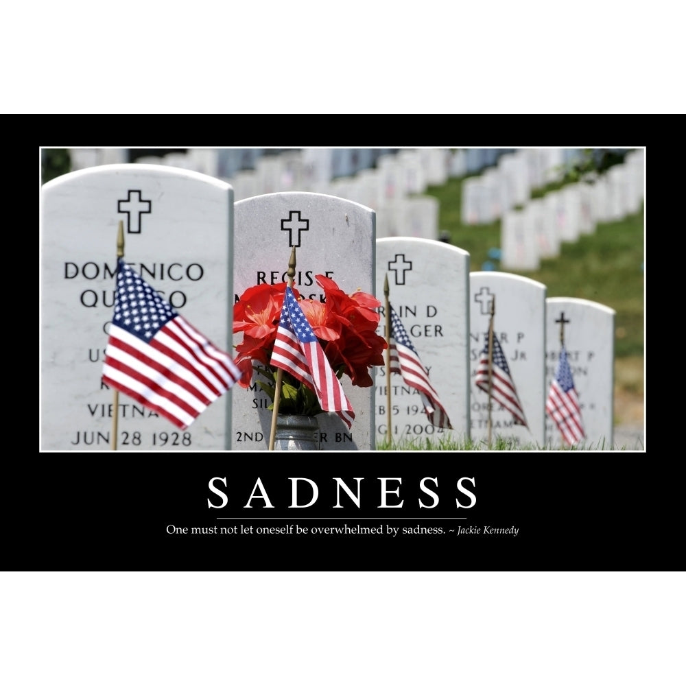 Sadness: Inspirational Quote and Motivational Poster Poster Print Image 1