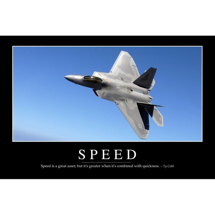 Speed: Inspirational Quote and Motivational Poster Poster Print Image 1