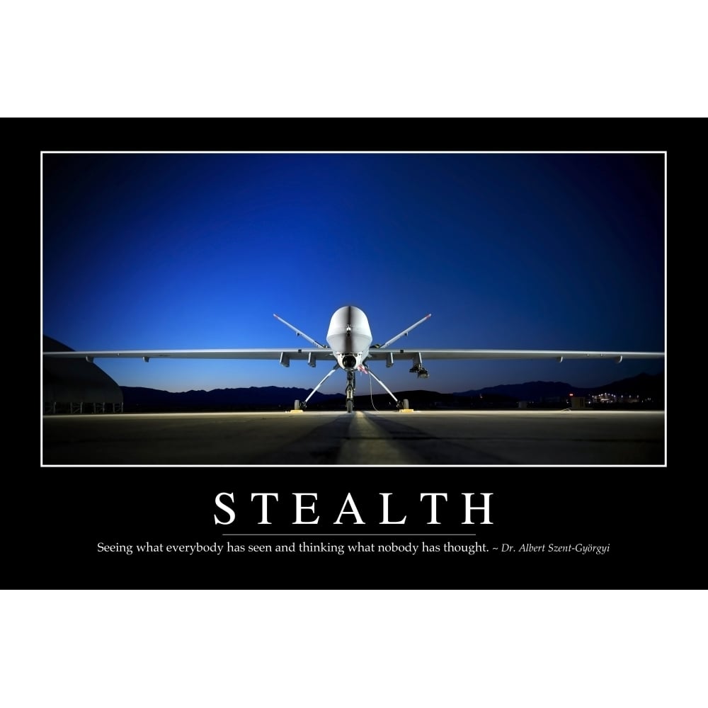 Stealth: Inspirational Quote and Motivational Poster Poster Print Image 1