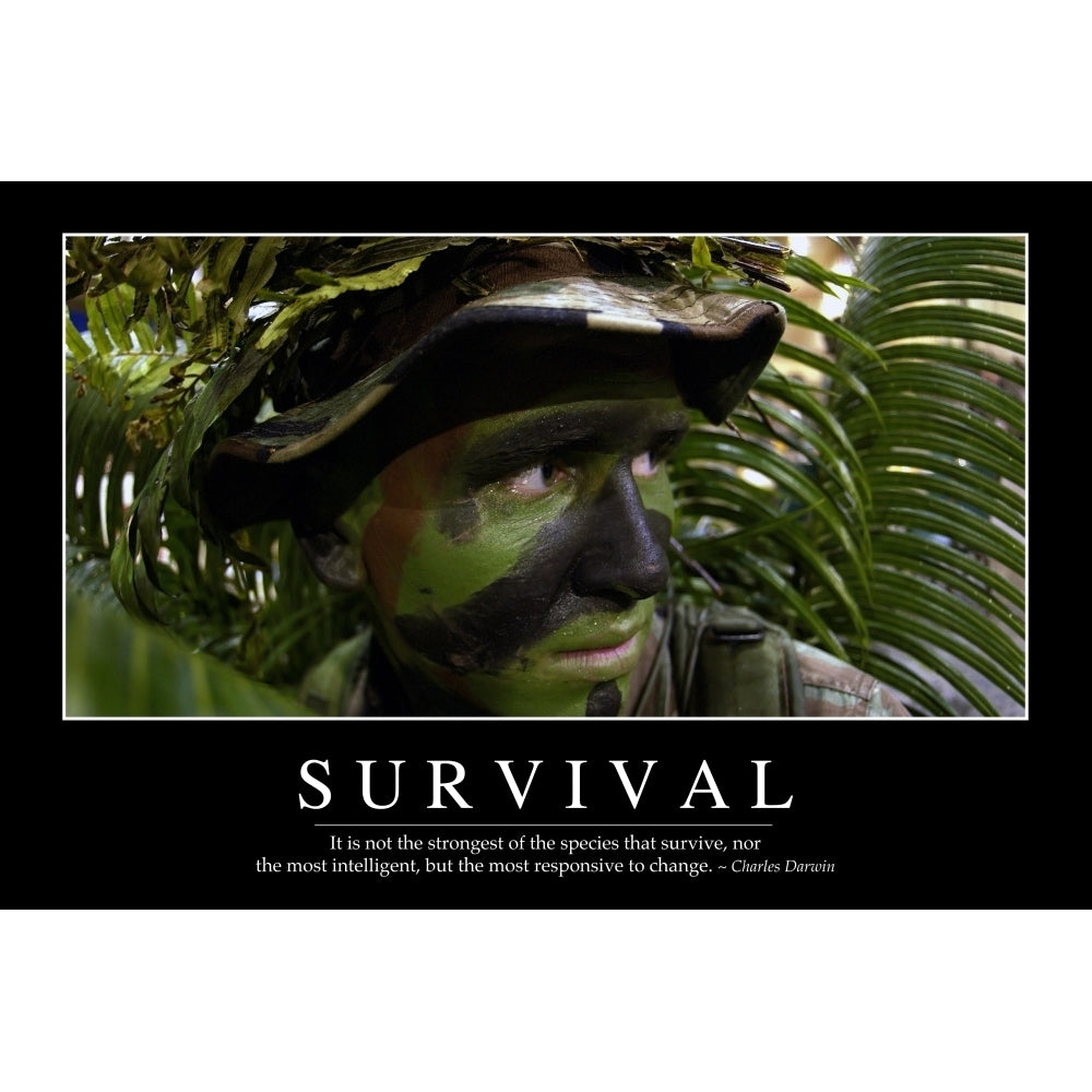 Survival: Inspirational Quote and Motivational Poster Poster Print Image 1