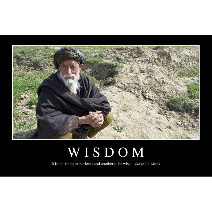 Wisdom: Inspirational Quote and Motivational Poster Poster Print Image 1