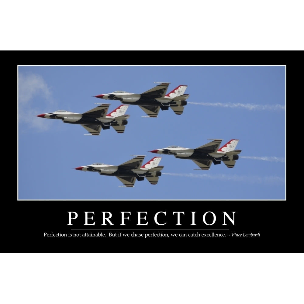 Perfection: Inspirational Quote and Motivational Poster Poster Print Image 2