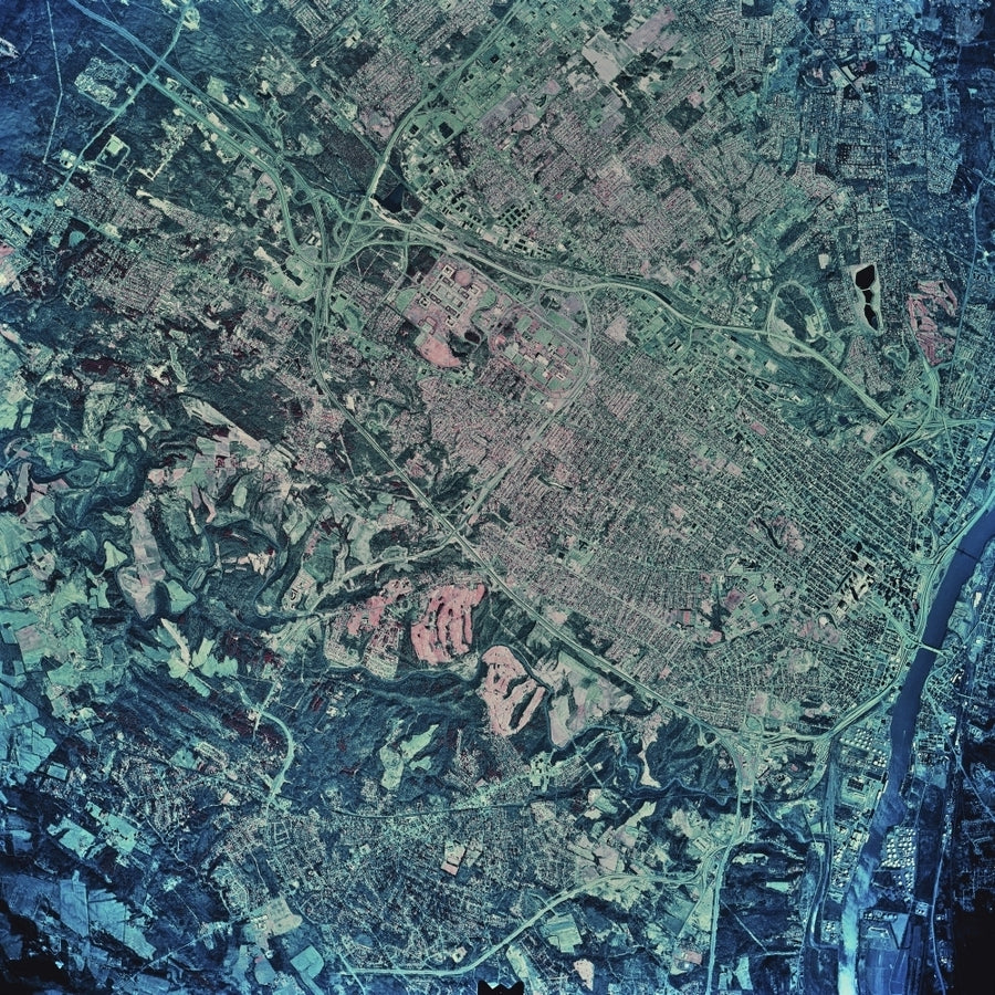 Satellite view of Albany York Poster Print Image 1