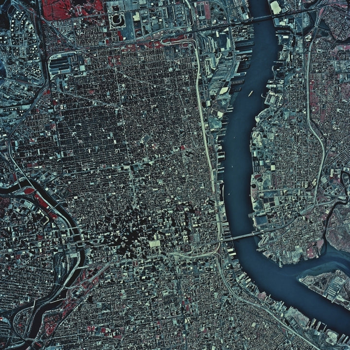 Satellite view of Philadelphia Pennsylvania Poster Print Image 2