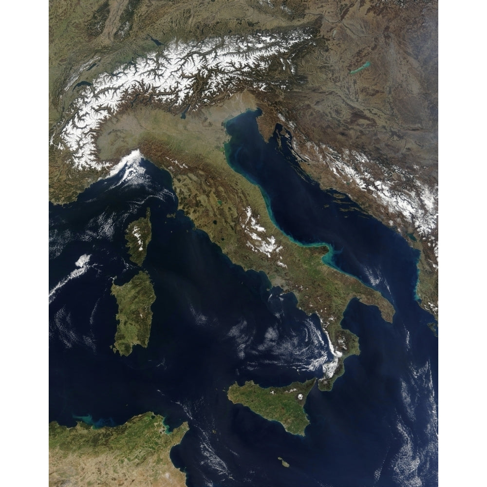 Satellite view of Italy Poster Print Image 2