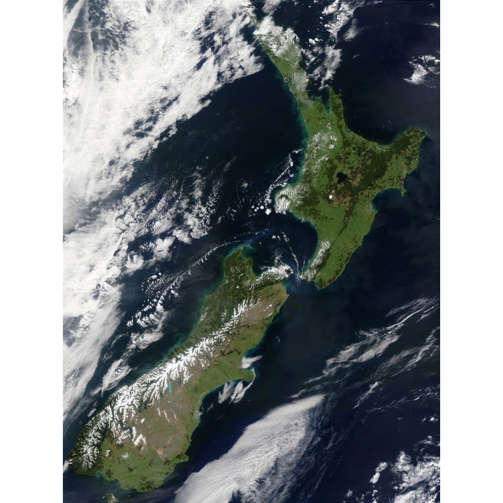 Satellite view of Zealand Poster Print Image 2