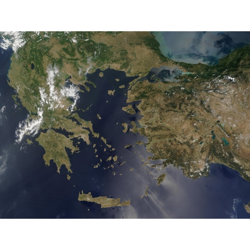 Satellite view of Greece and Turkey Poster Print Image 2