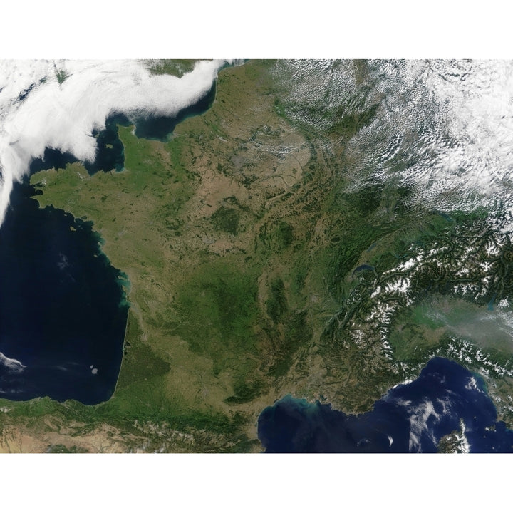 Satellite view of France Poster Print Image 1