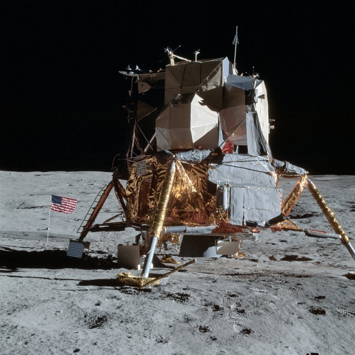 The Apollo 14 Lunar Module on the moon Poster Print Image 1