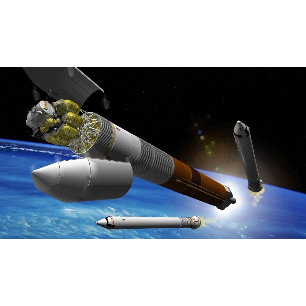 Artist rendition of a heavy-lift rocket Poster Print Image 2