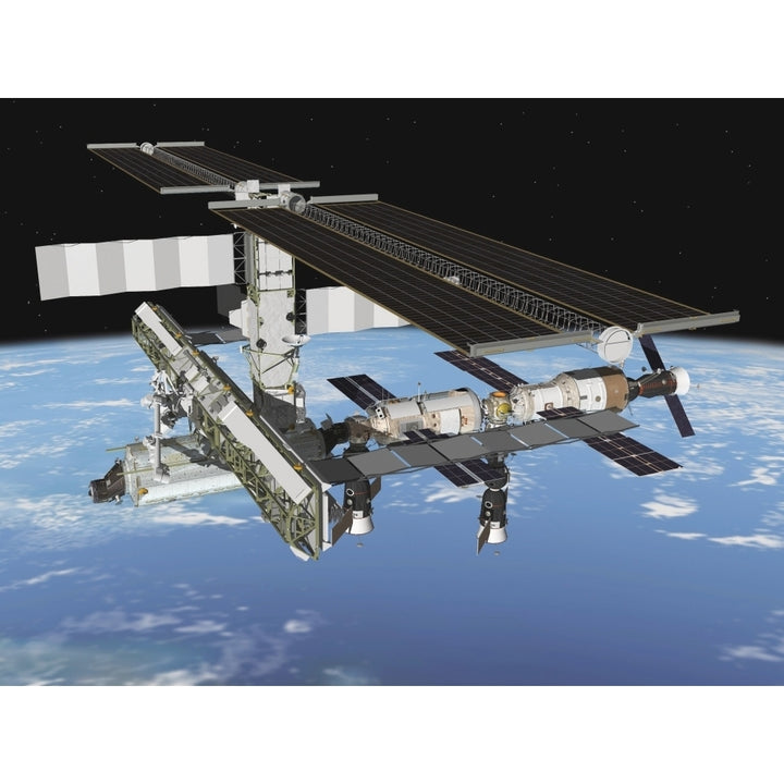 Artists rendering of the port side of the International Space Station Poster Print Image 1