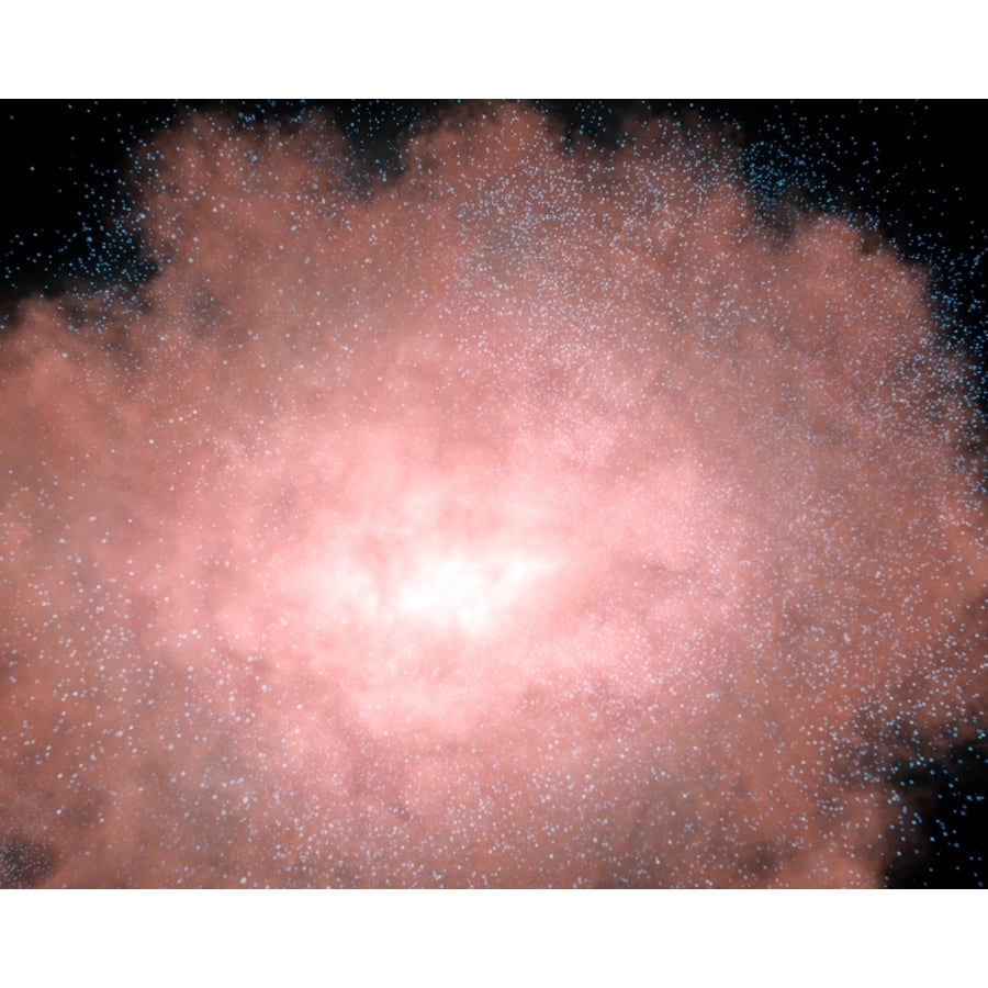 Concept of what a dusty and bright galaxy might look like close up if viewed in infrared light Poster Print Image 1