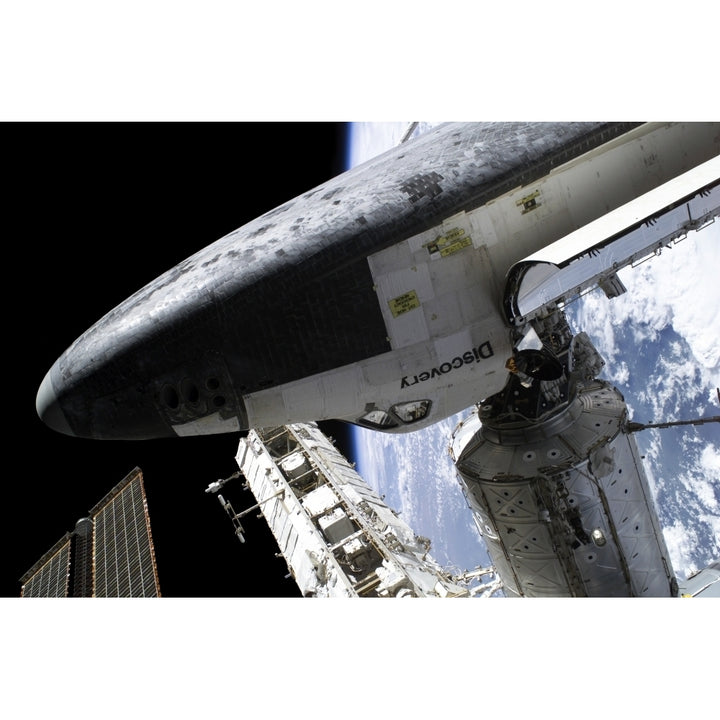 Space Shuttle Discovery docked to the International Space Station Poster Print Image 2