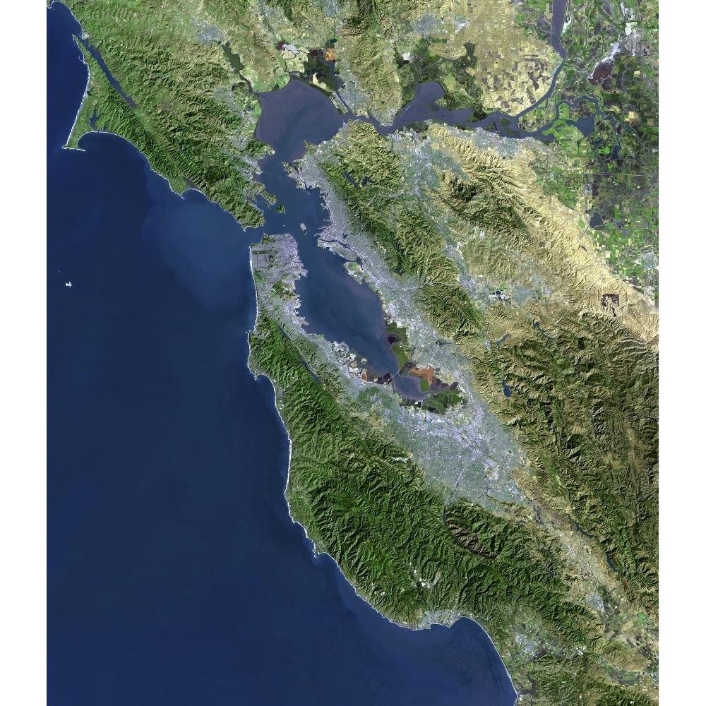 Satellite view of San Francisco California Poster Print Image 1