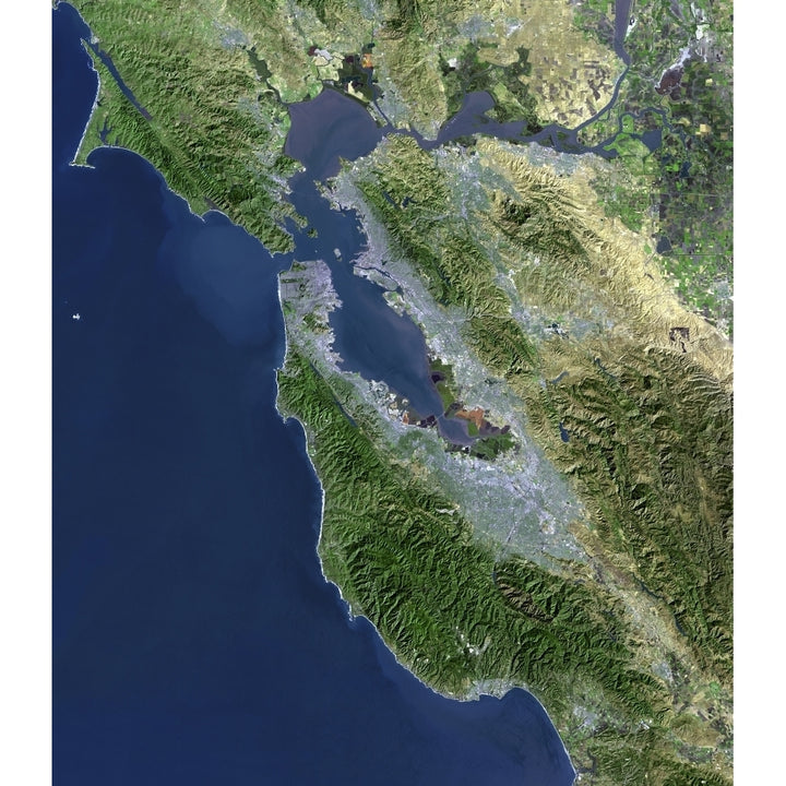 Satellite view of San Francisco California Poster Print Image 2