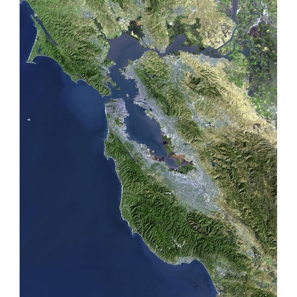 Satellite view of San Francisco California Poster Print Image 1