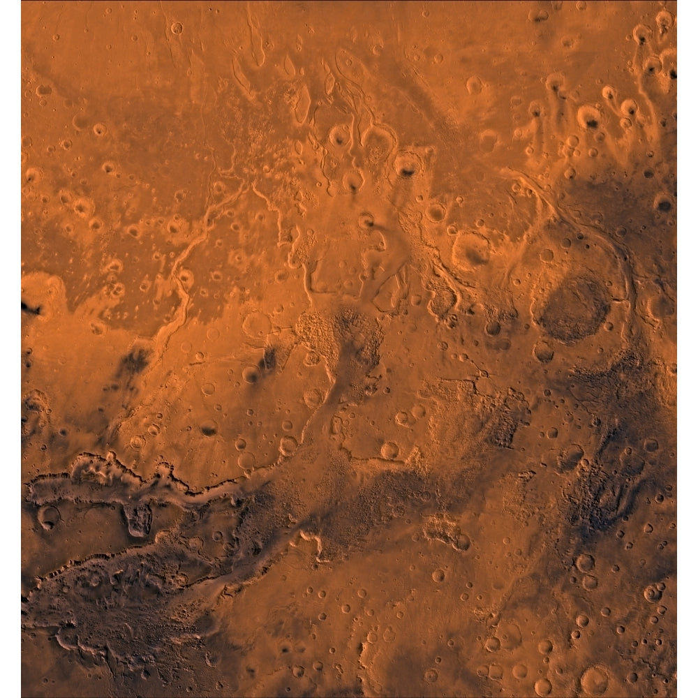 South Chryse basin Valles Marineris outflow channels on Mars Poster Print Image 2