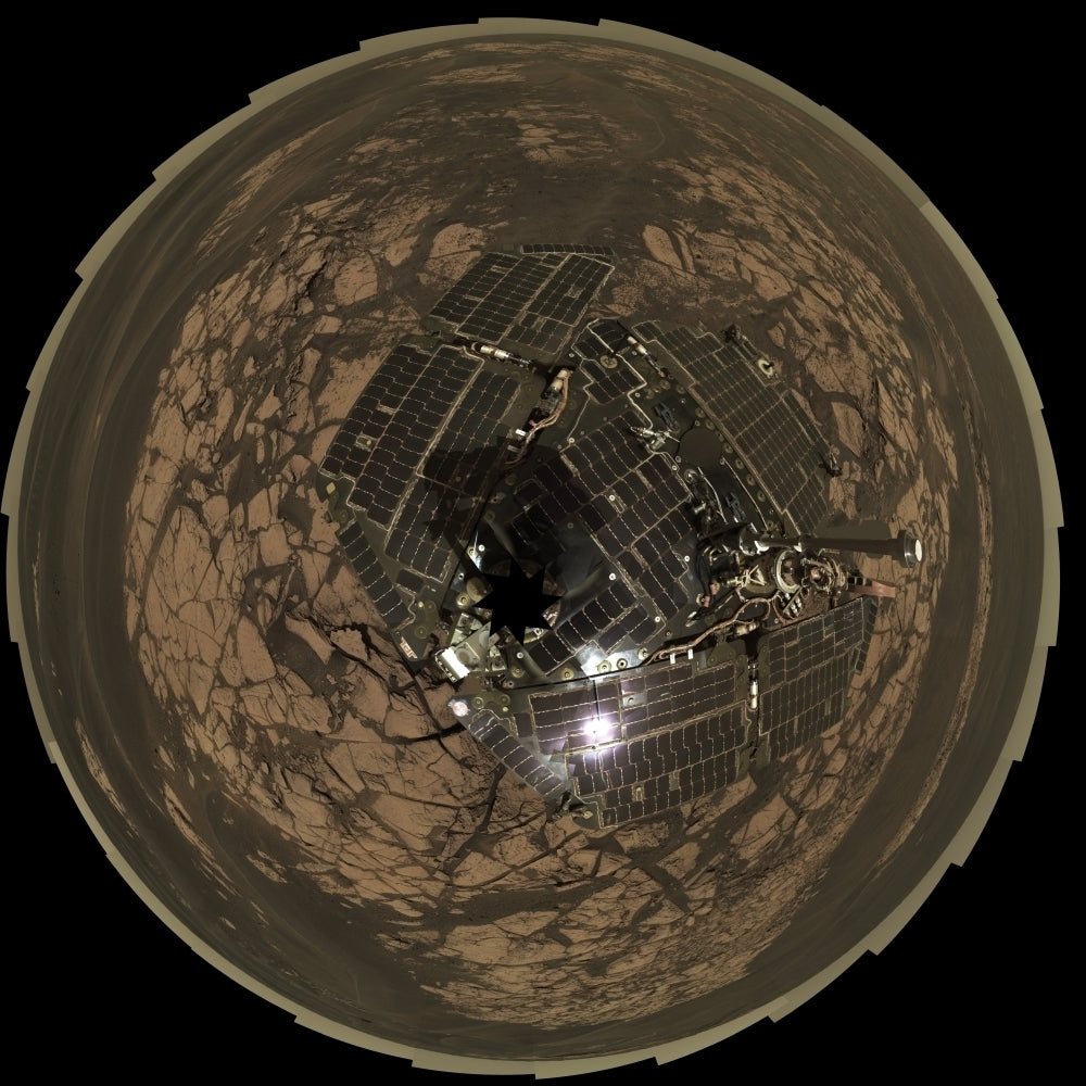 Birds-Eye View of Opportunity at Erebus on planet Mars Poster Print Image 1