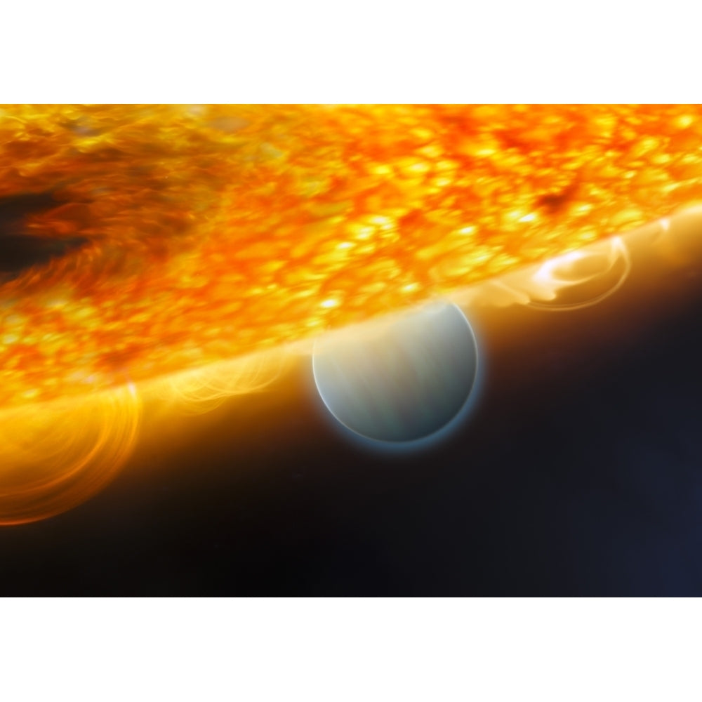 An artists impression of a Jupiter-size extrasolar planet being eclipsed by its parent star Poster Print Image 2