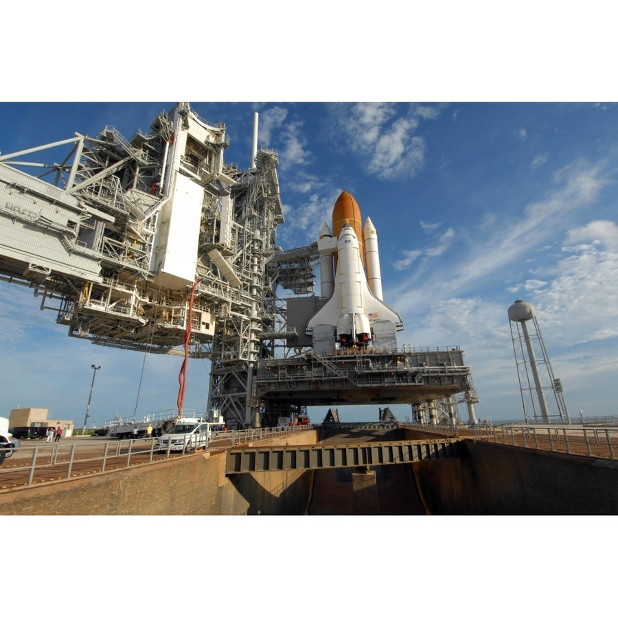 A view Space Shuttle Atlantis on Launch Pad 39A at the Kennedy Space Center Poster Print Image 1