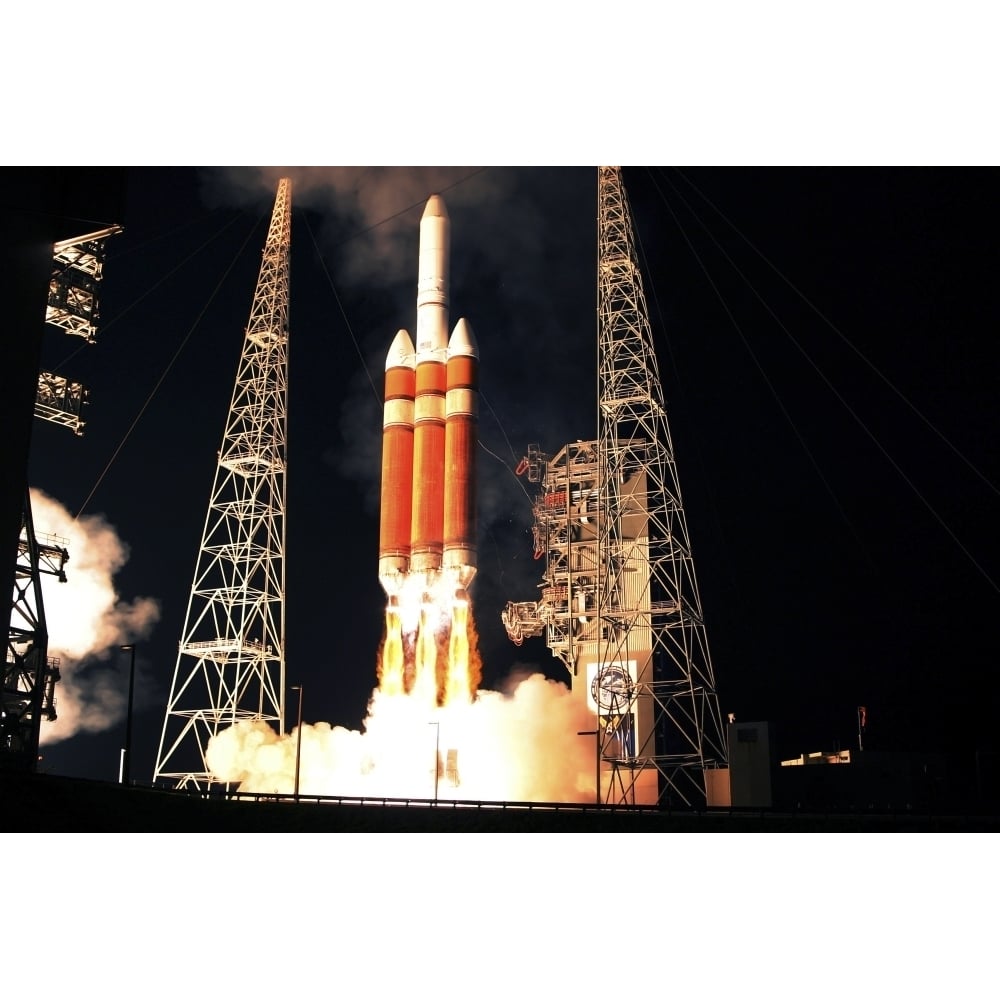 A Delta IV Heavy rocket lifts off Poster Print Image 1