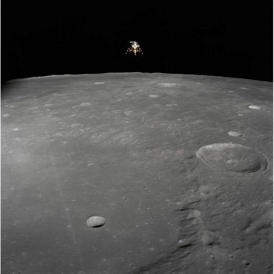 The Apollo 12 lunar module Intrepid is set in a lunar landing configuration Poster Print Image 1