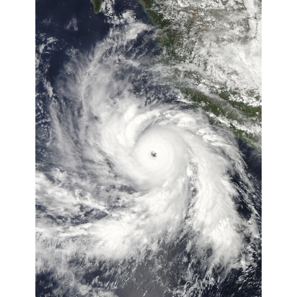 Hurricane Rick hovers over the eastern Pacific Ocean Poster Print Image 1