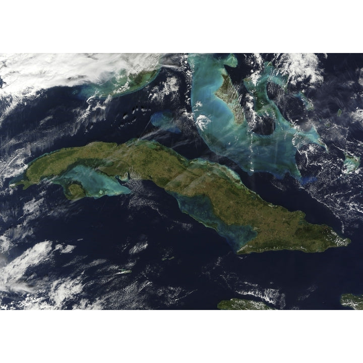 Satellite view of Cuba Poster Print Image 1