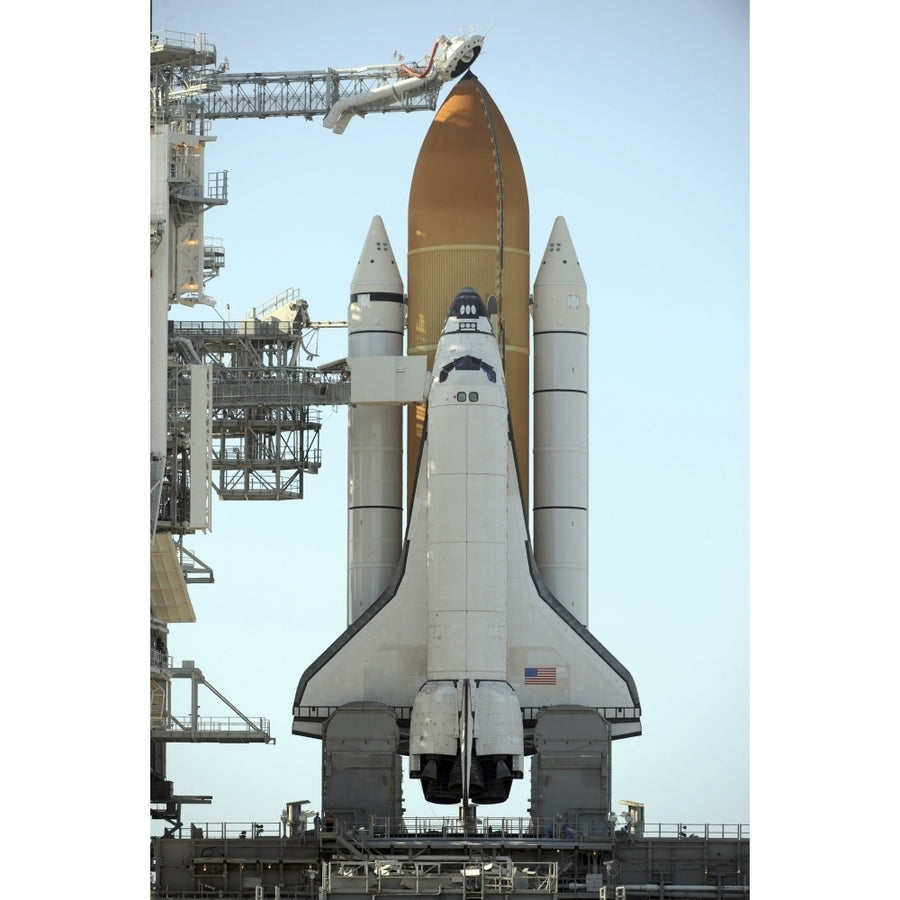 Space shuttle Atlantis sits on the launch pad at the Kennedy Space Center in anticipation of its upcoming launch Print Image 1