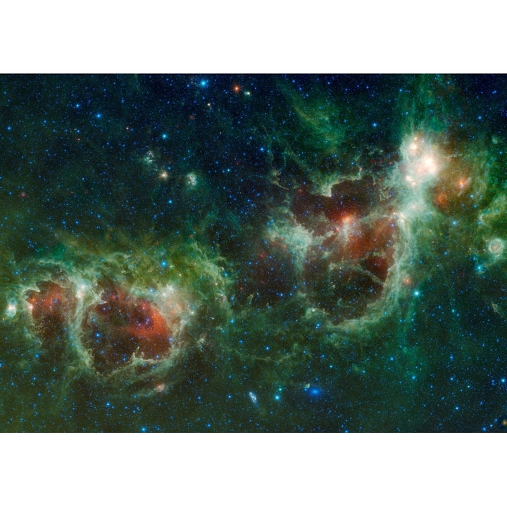 Infrared mosaic of the Heart and Soul nebulae in the constellation Cassiopeia Poster Print Image 2