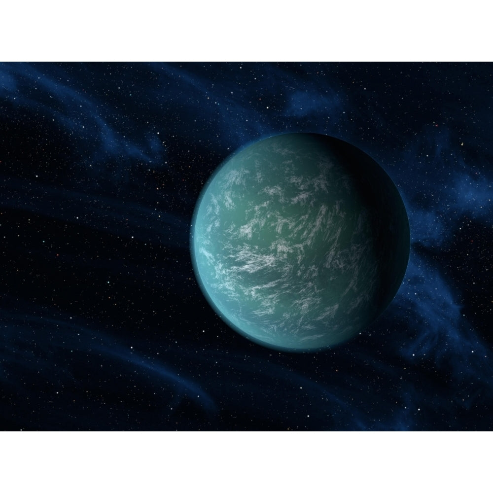 Artists concept of Kepler 22b an extrasolar planet found to orbit the habitable zone Poster Print Image 1