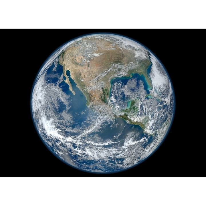 Full Earth showing North America and Mexico Poster Print Image 1