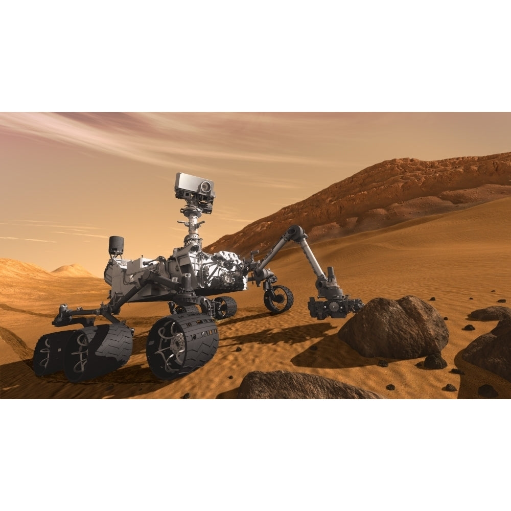 Artist concept of NASAs Mars Science Laboratory Curiosity rover Poster Print Image 2