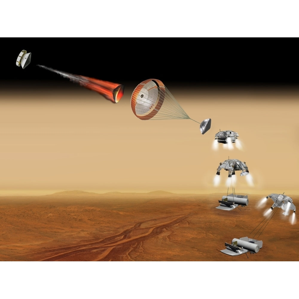 Artists concept of a proposed Mars sample return mission Poster Print Image 1