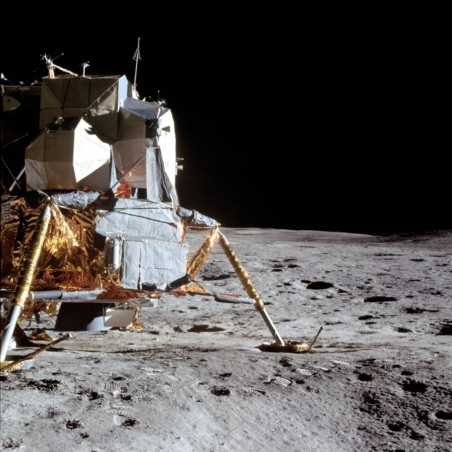 View of the Apollo 14 Lunar Module on the moon Poster Print Image 1