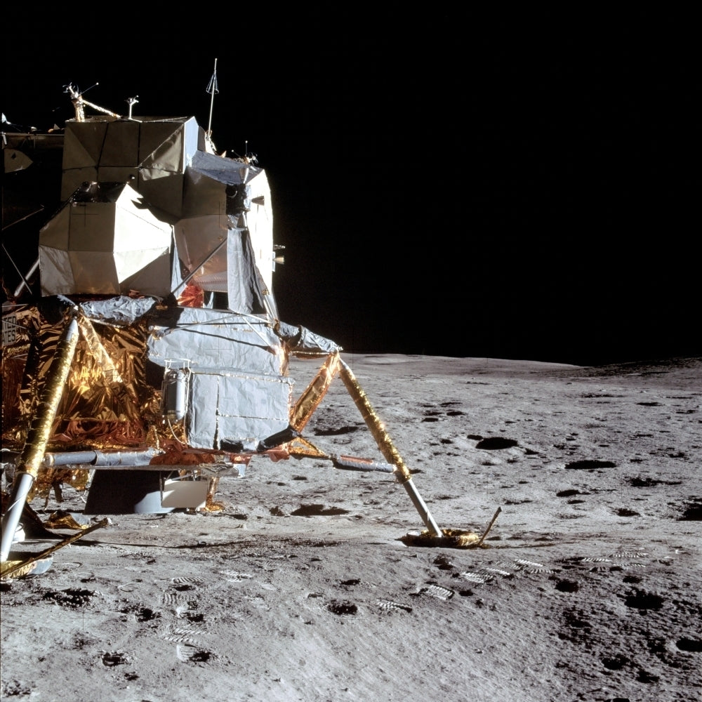 View of the Apollo 14 Lunar Module on the moon Poster Print Image 2