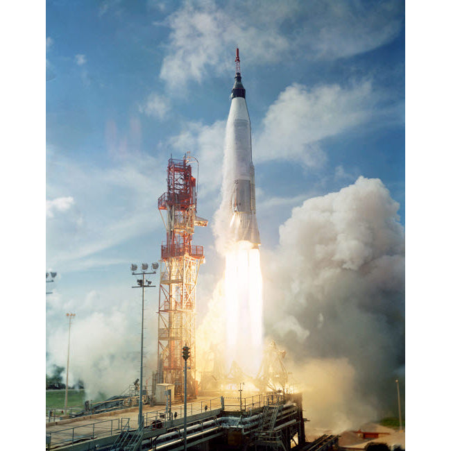 The launch of the Mercury-Atlas 4 spacecraft from Cape Canaveral Florida Poster Print by Stocktrek Images Image 2