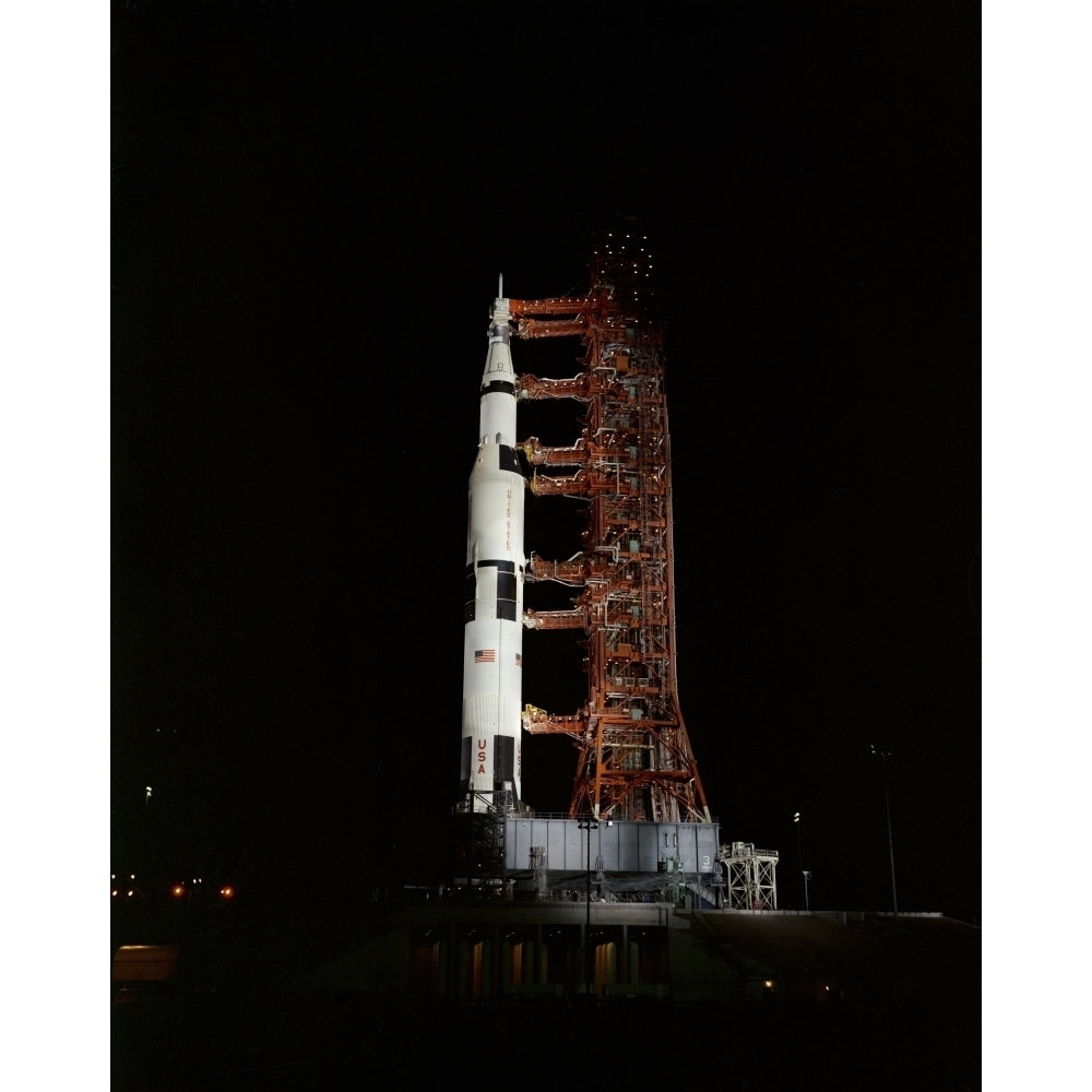 Nighttime view of the Apollo 13 space vehicle Poster Print Image 2