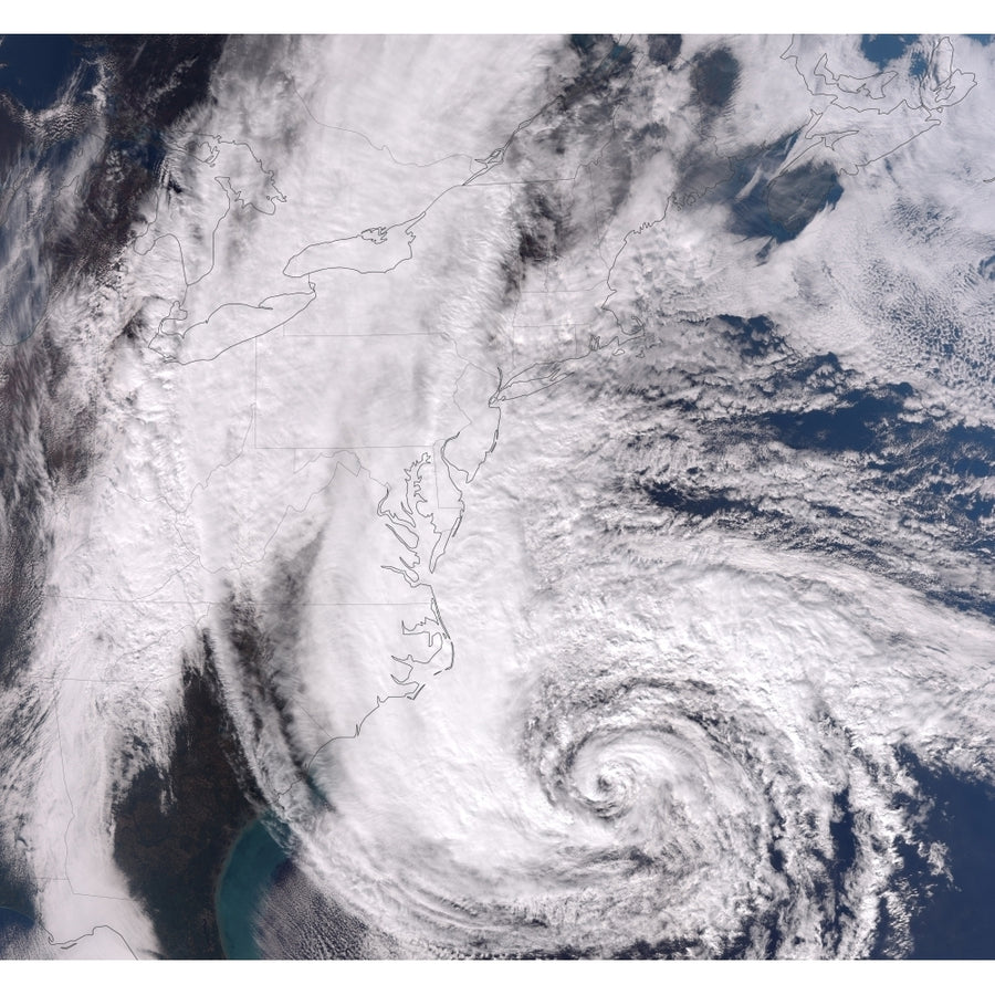 Hurricane Sandy along the Northeastern coast of the United States Poster Print Image 1