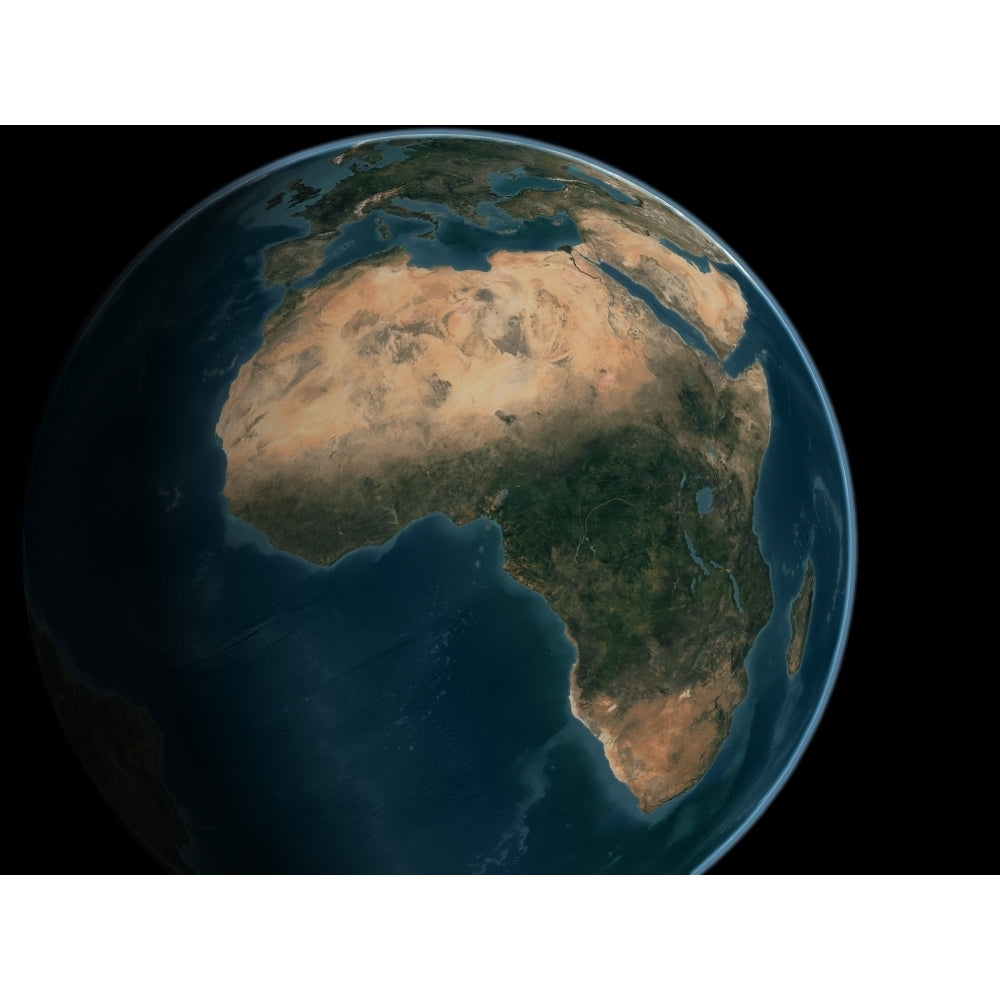 Full Earth from space above the African continent. Poster Print Image 1