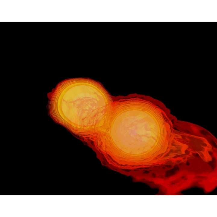 A pair of neutron stars colliding merging and forming a black hole Poster Print Image 2