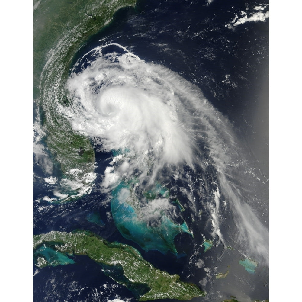 Satellite view of Hurricane Arthur Poster Print Image 1