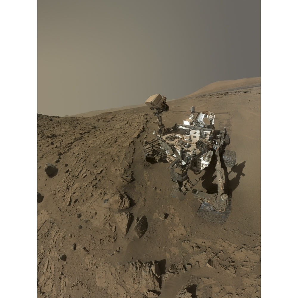 NASAs Curiosity Mars rover on planet Mars Poster Print Image 1