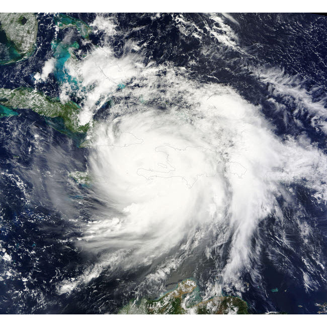 October 4 2016 - Hurricane Matthew makes landfall on southwestern Haiti Poster Print by Stocktrek Images Image 1