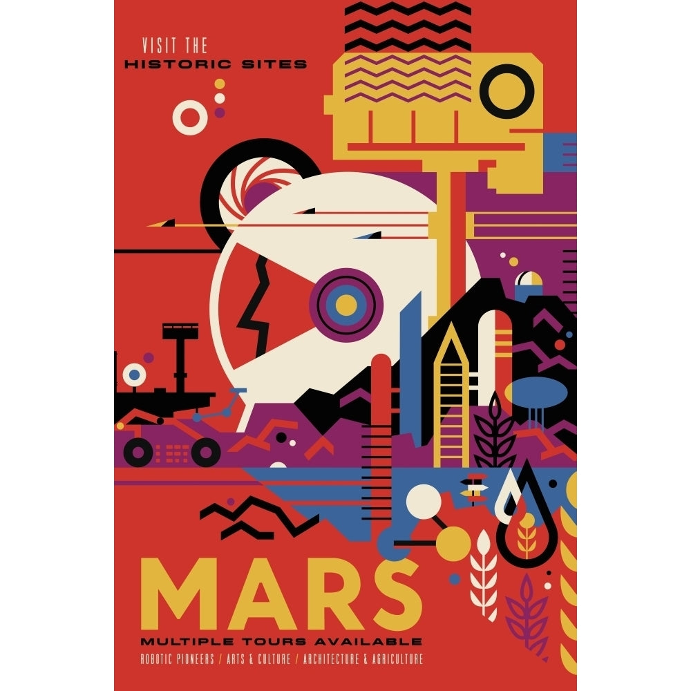 Retro space travel poster of NASAs Mars Exploration Program Poster Print by Stocktrek Images Image 2