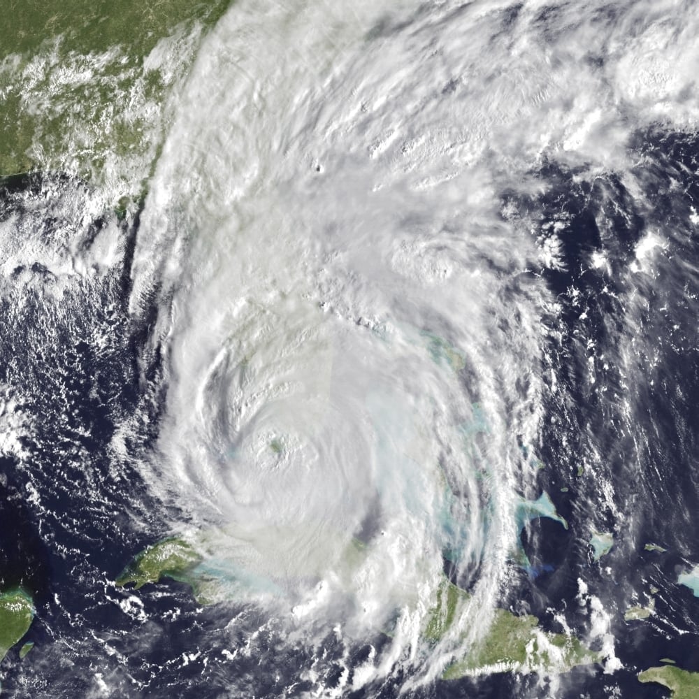 Hurricane Irma passing over the Florida Keys USA Poster Print by Stocktrek Images Image 1