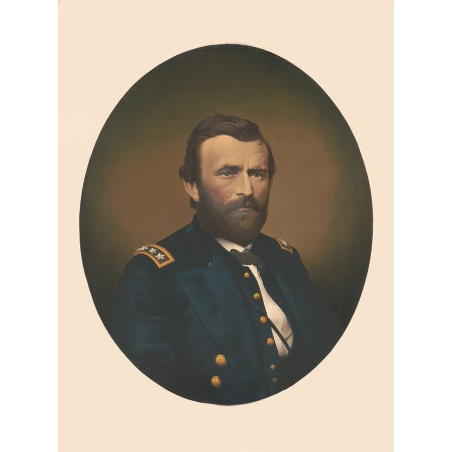 Oval portrait of Major General Ulysses S. Grant wearing uniform. Poster Print by Stocktrek Images Image 1