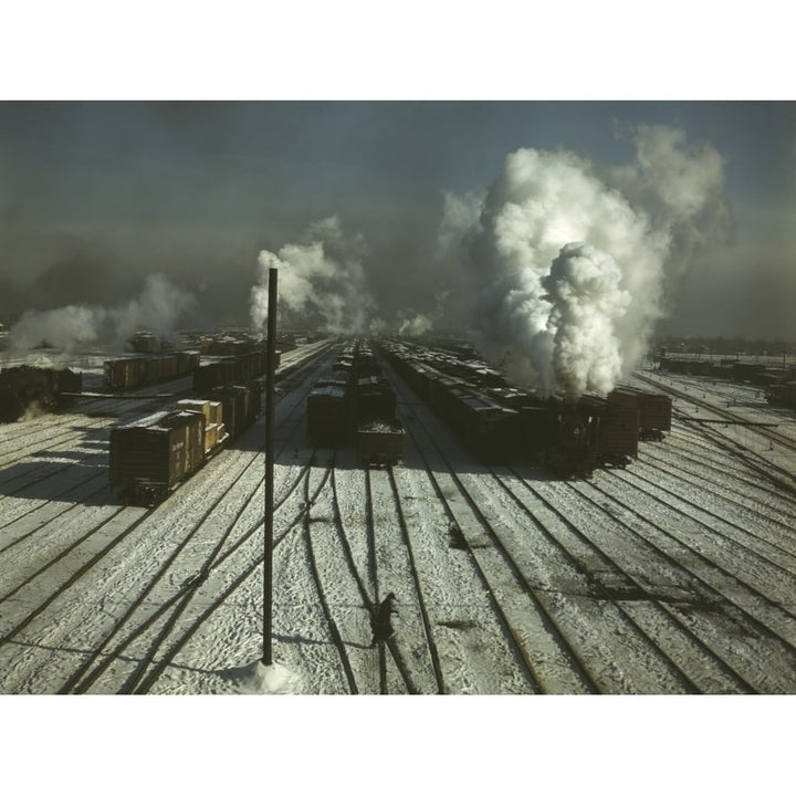 View of a classification yard at the Chicago and Northwestern Railroad Proviso Yard. Poster Print by Stocktrek Images Image 1